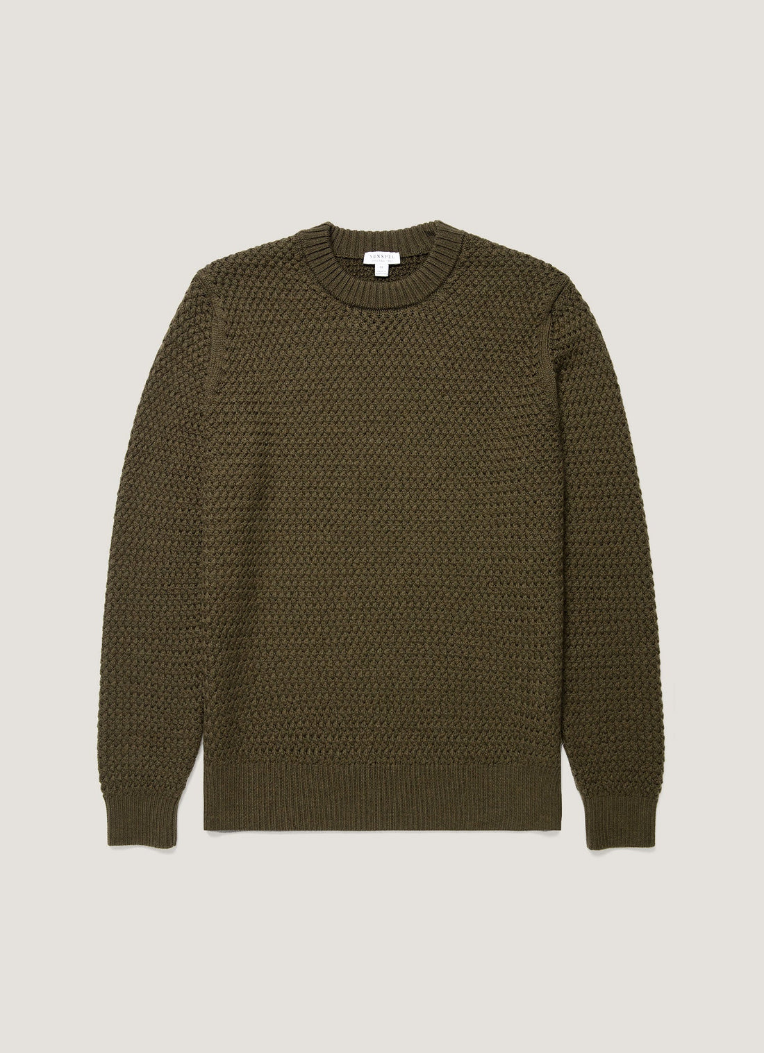Merinowollpullover mit Korbflechtmuster
