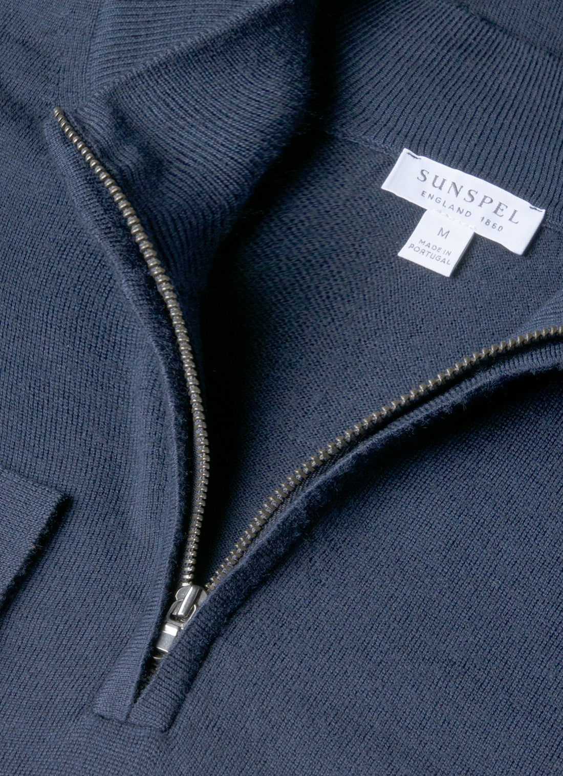 Pullover mit halbem Reißverschluss aus extrafeiner Merinowolle