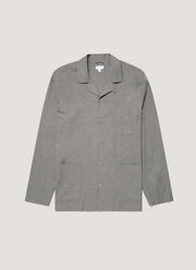 Men's Cotton Flannel Pyjama Set in Mid Grey Melange