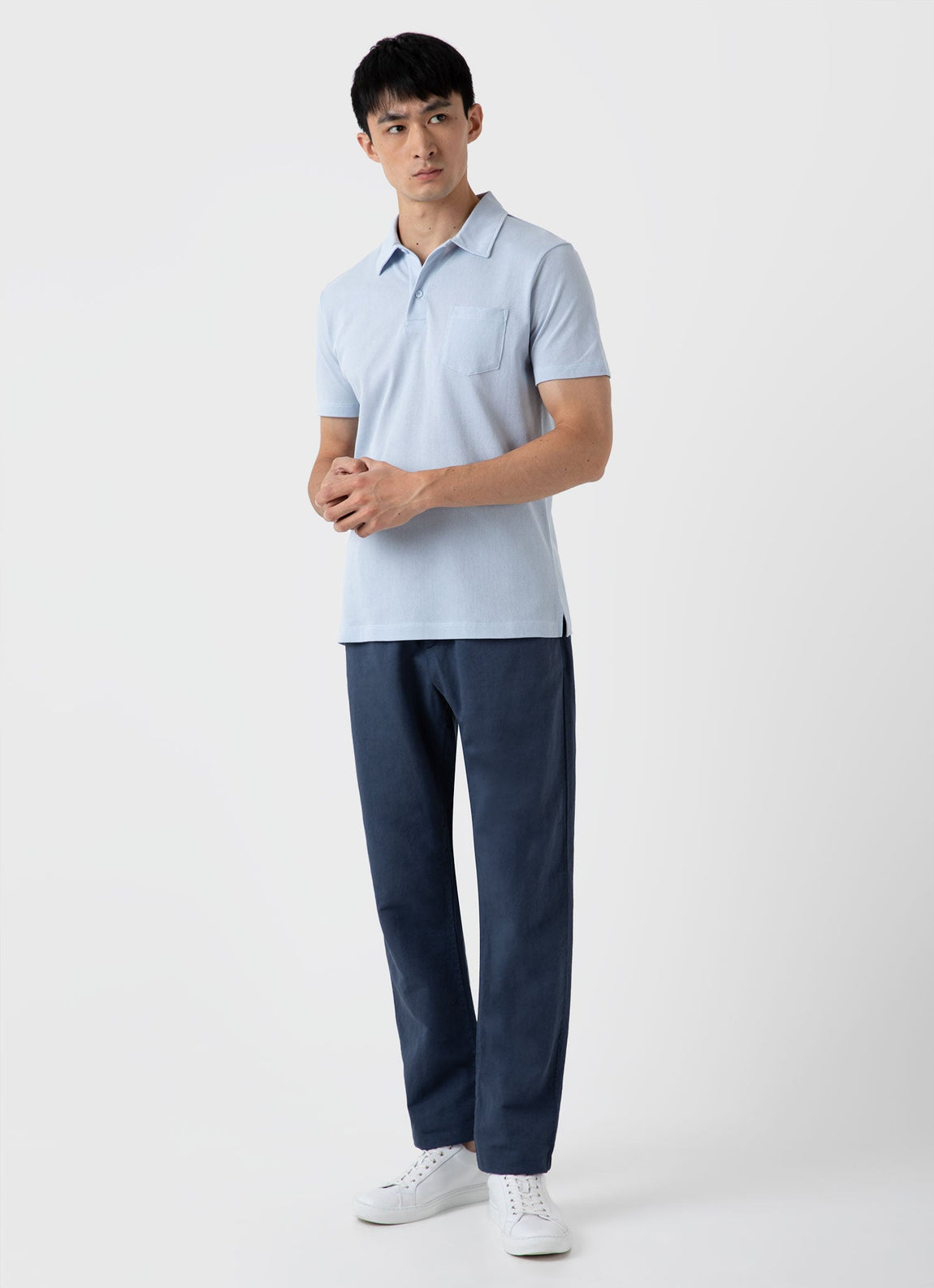 Men's Riviera Polo Shirt in Pastel Blue