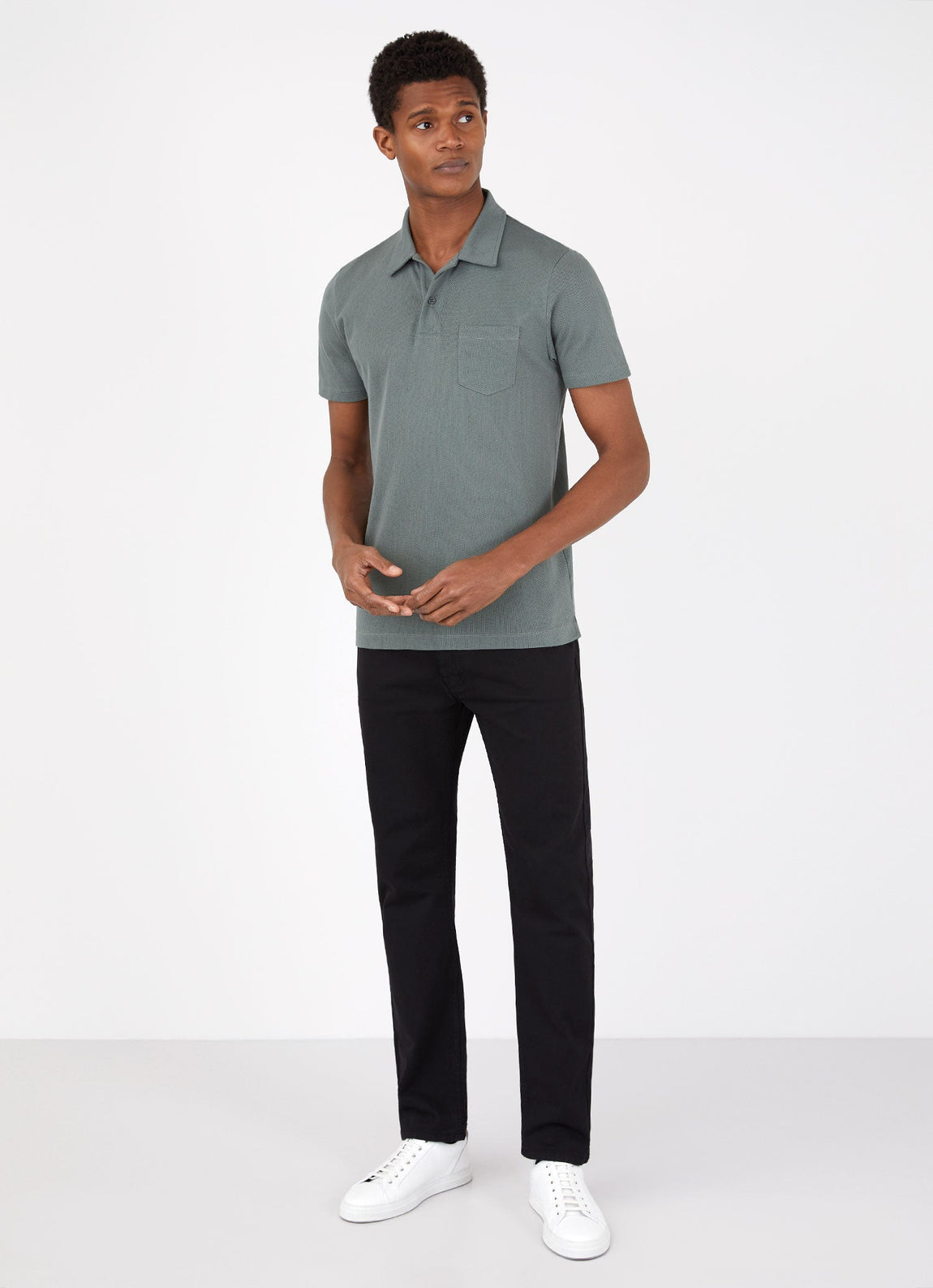Men's Riviera Polo Shirt in Smoke Green