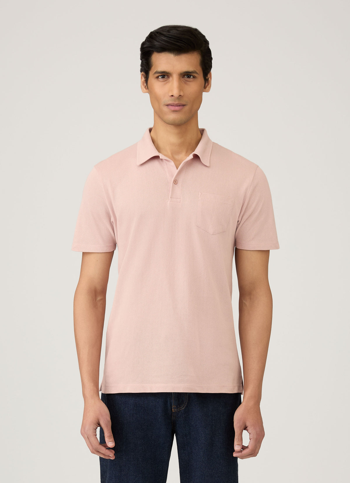 Men's Riviera Polo Shirt in Pale Pink