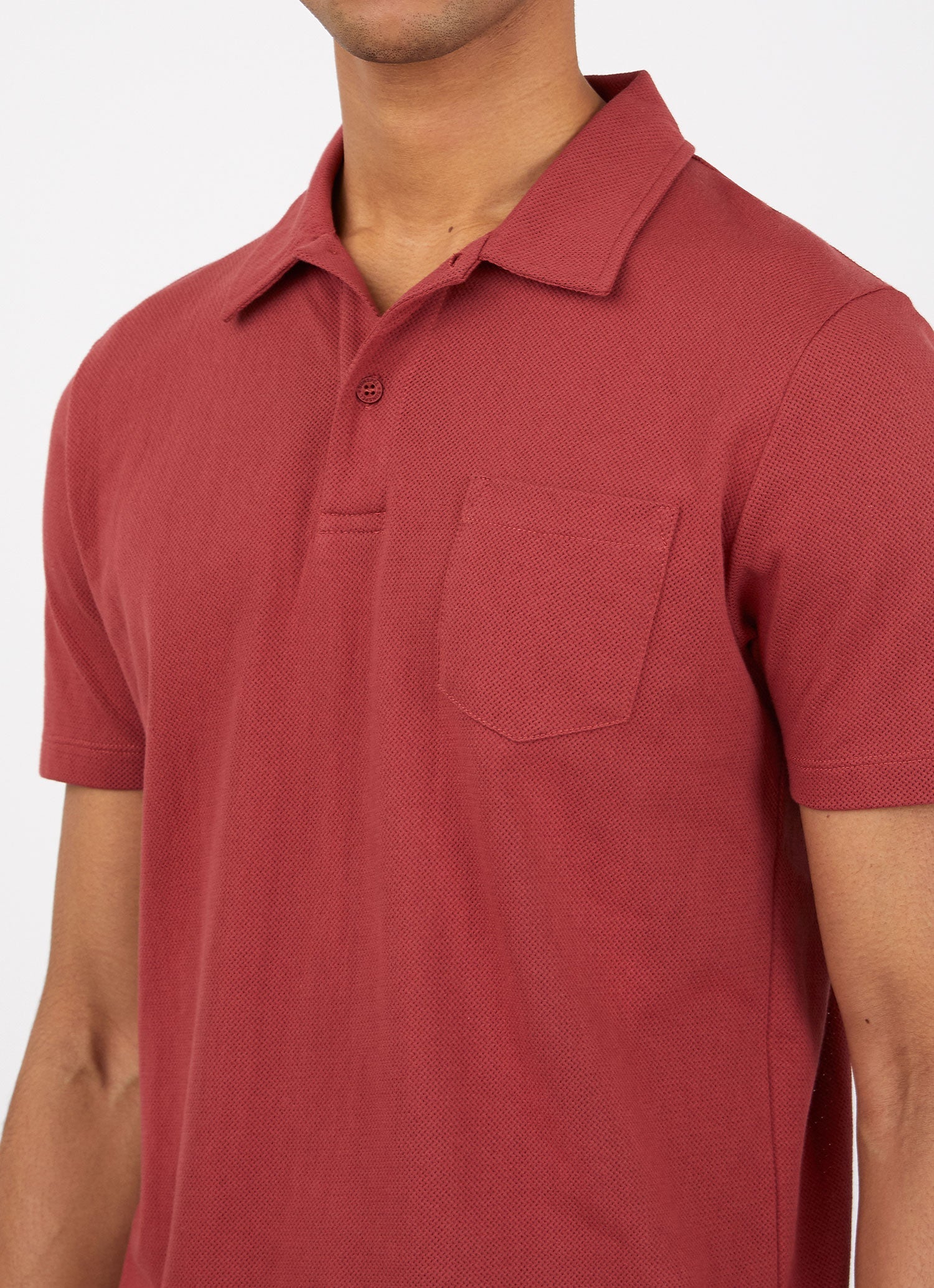 Men's Riviera Polo Shirt in Brick Red