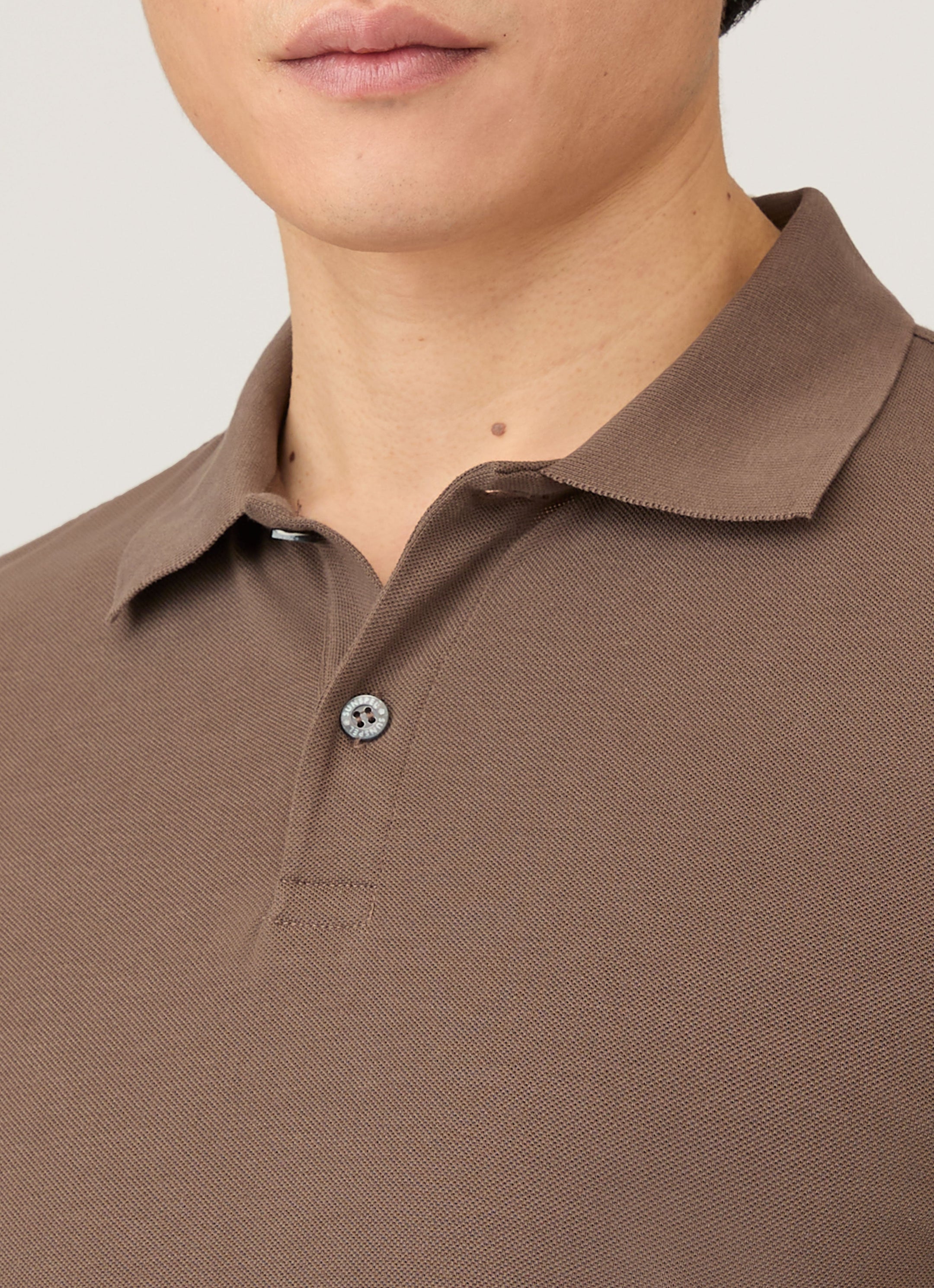 Men's Piqué Polo Shirt in Bark
