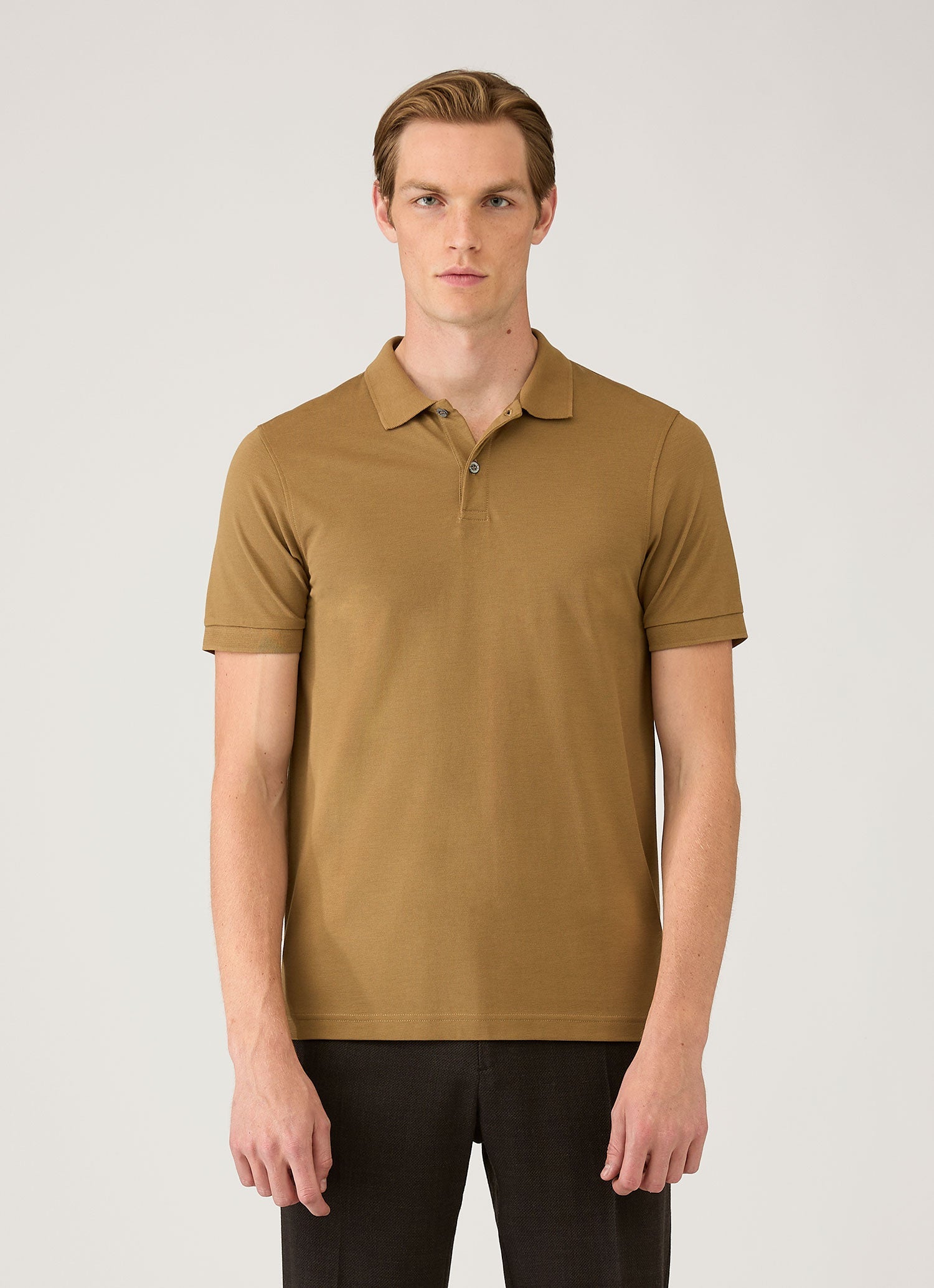 Men's Piqué Polo Shirt in Walnut
