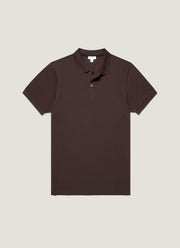Men's Piqué Polo Shirt in Dark Chocolate