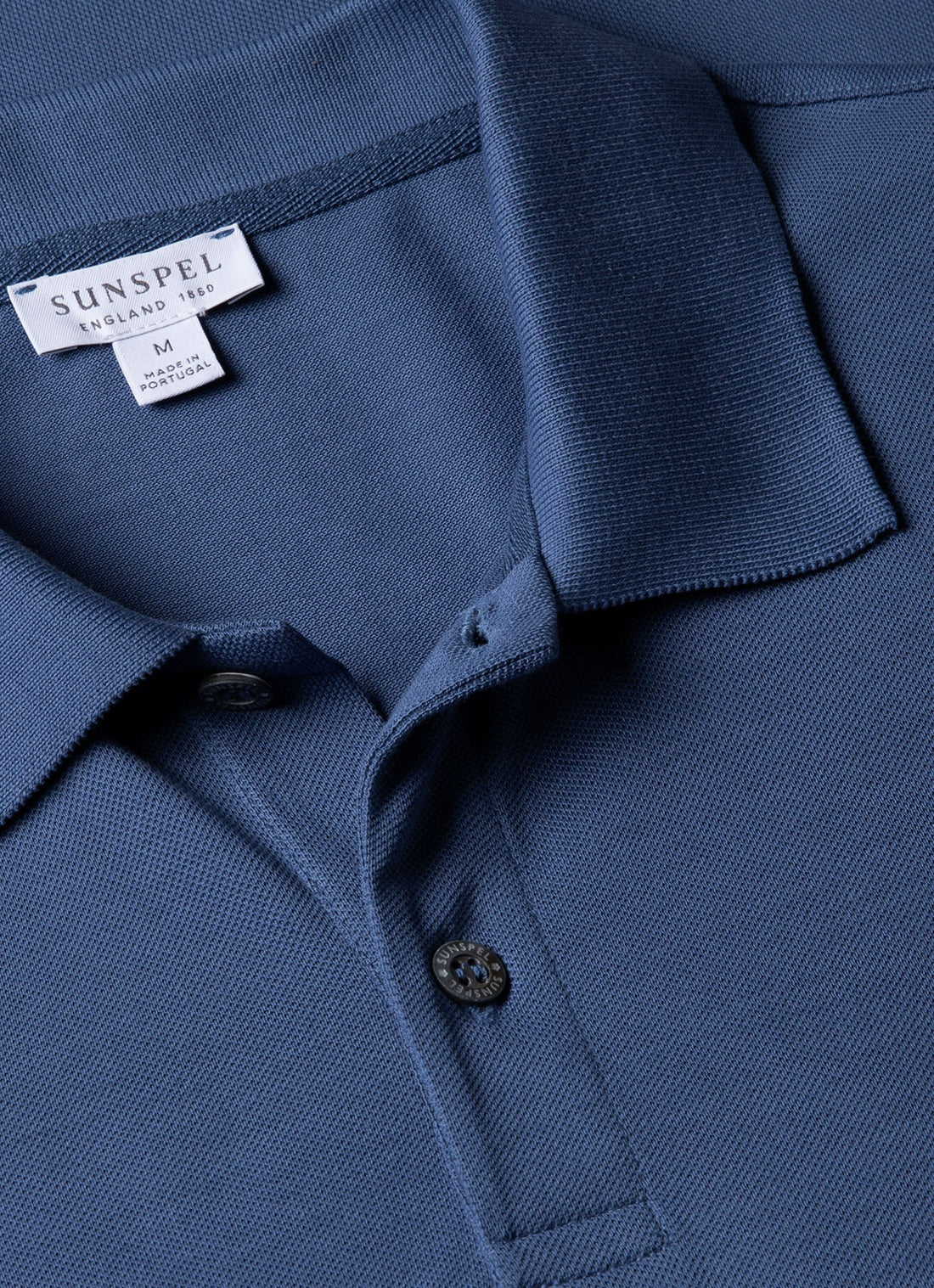 Men's Piqué Polo Shirt in Soft Denim