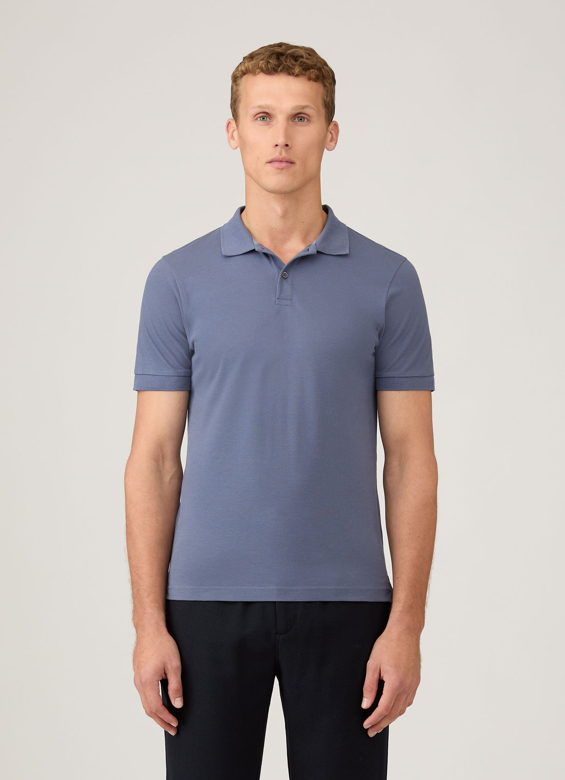 Men's Piqué Polo Shirt in Selvedge Blue