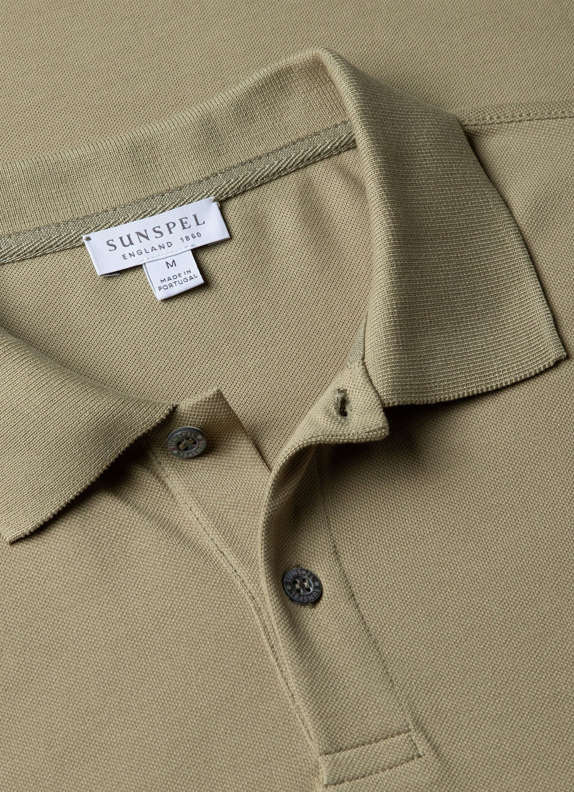 Men's Piqué Polo Shirt in Pale Khaki