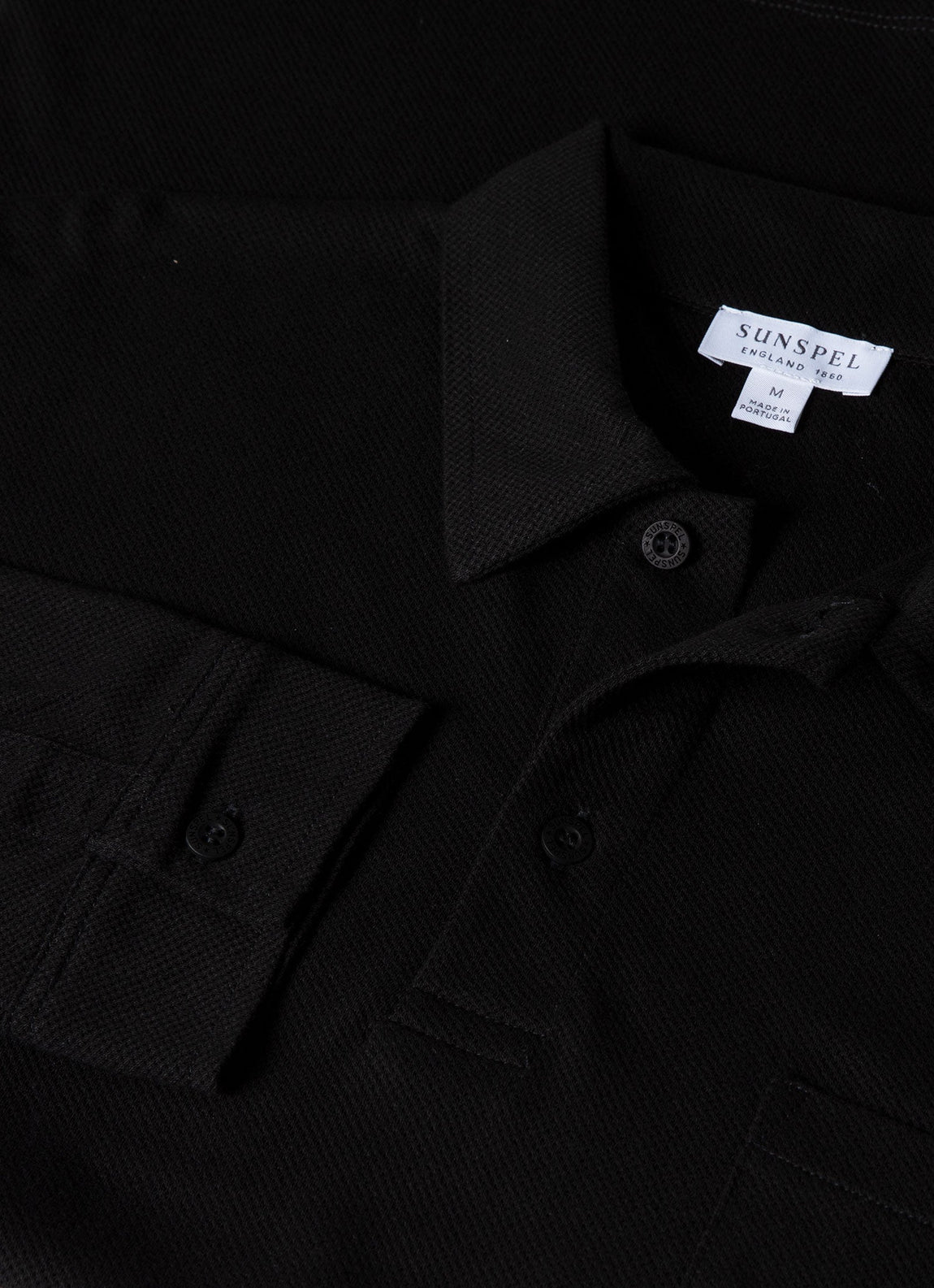 Men's Riviera Long Sleeve Polo Shirt in Black