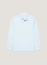 Men's Long Sleeve Riviera Polo Shirt in Frost Blue