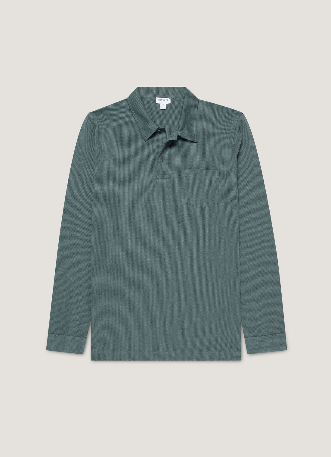 Men's Long Sleeve Riviera Polo Shirt in Dark Petrol