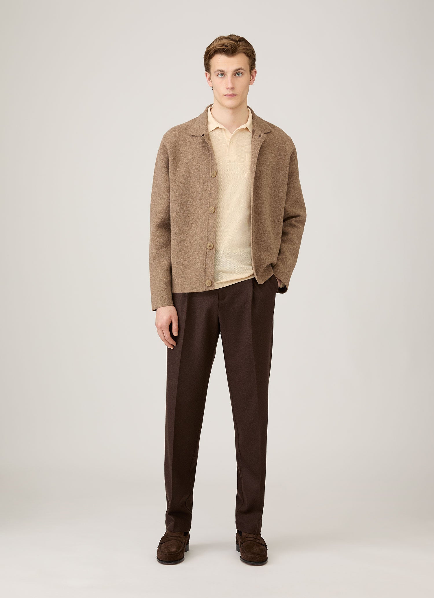 Men's Long Sleeve Riviera Polo Shirt in Undyed