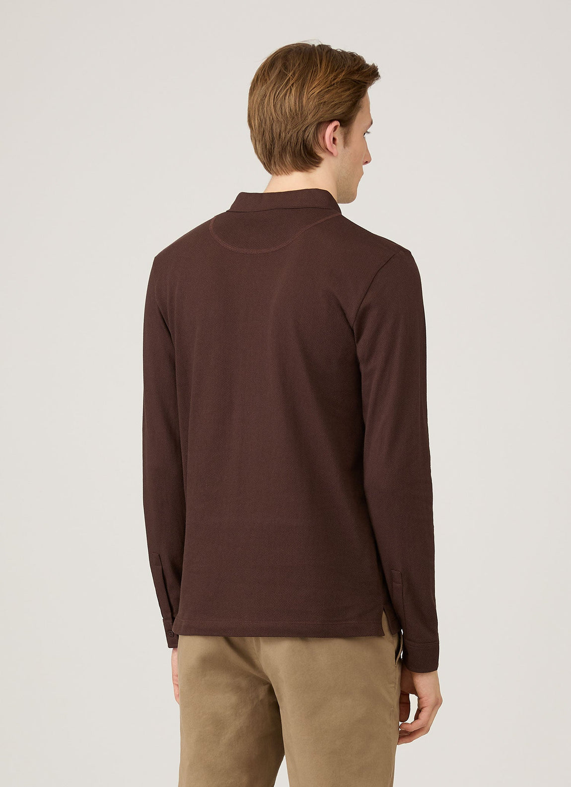 Men's Long Sleeve Riviera Polo Shirt in Bakelite