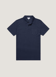 Men's Sea Island Cotton Jersey Polo Shirt in Navy