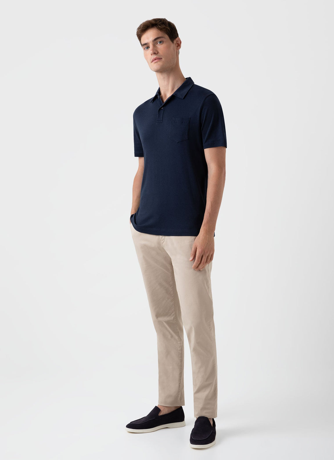 Men's Sea Island Cotton Riviera Polo Shirt in Navy