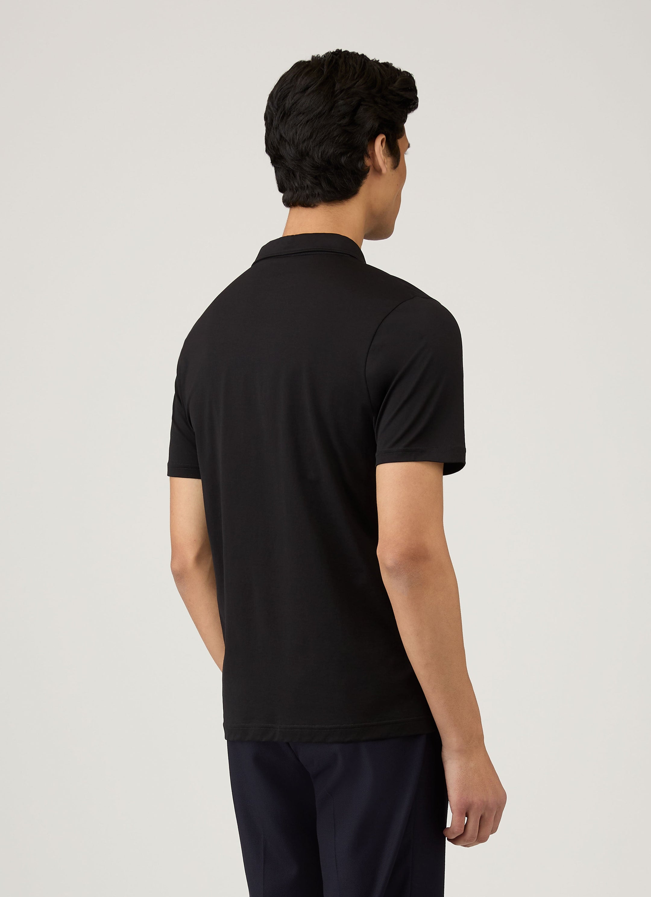 Men's Jersey Classic Polo Shirt in Black