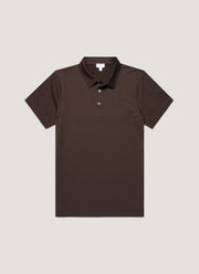 Men's Classic Jersey Polo Shirt in Dark Chocolate