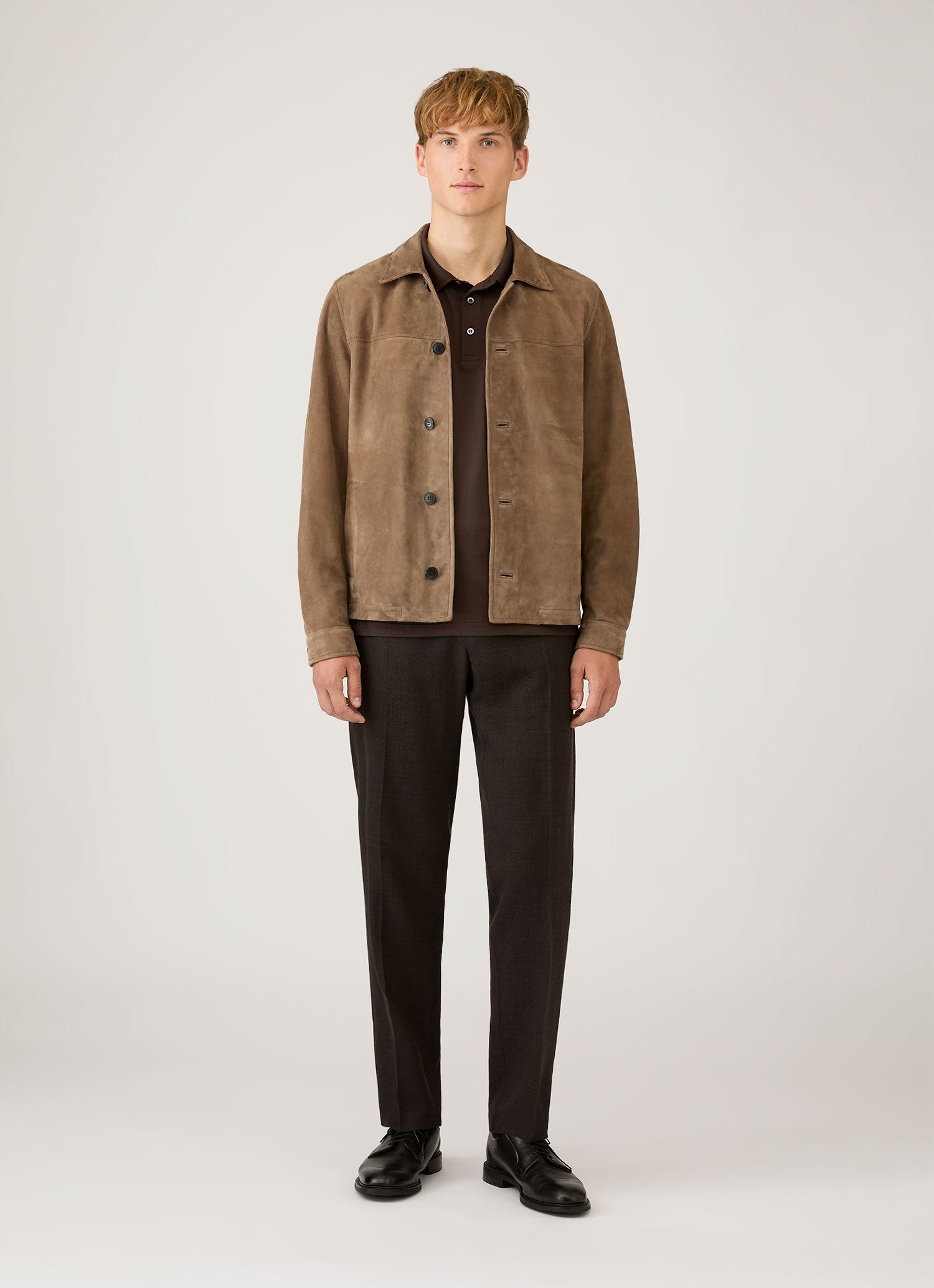 Men's Classic Jersey Polo Shirt in Dark Chocolate