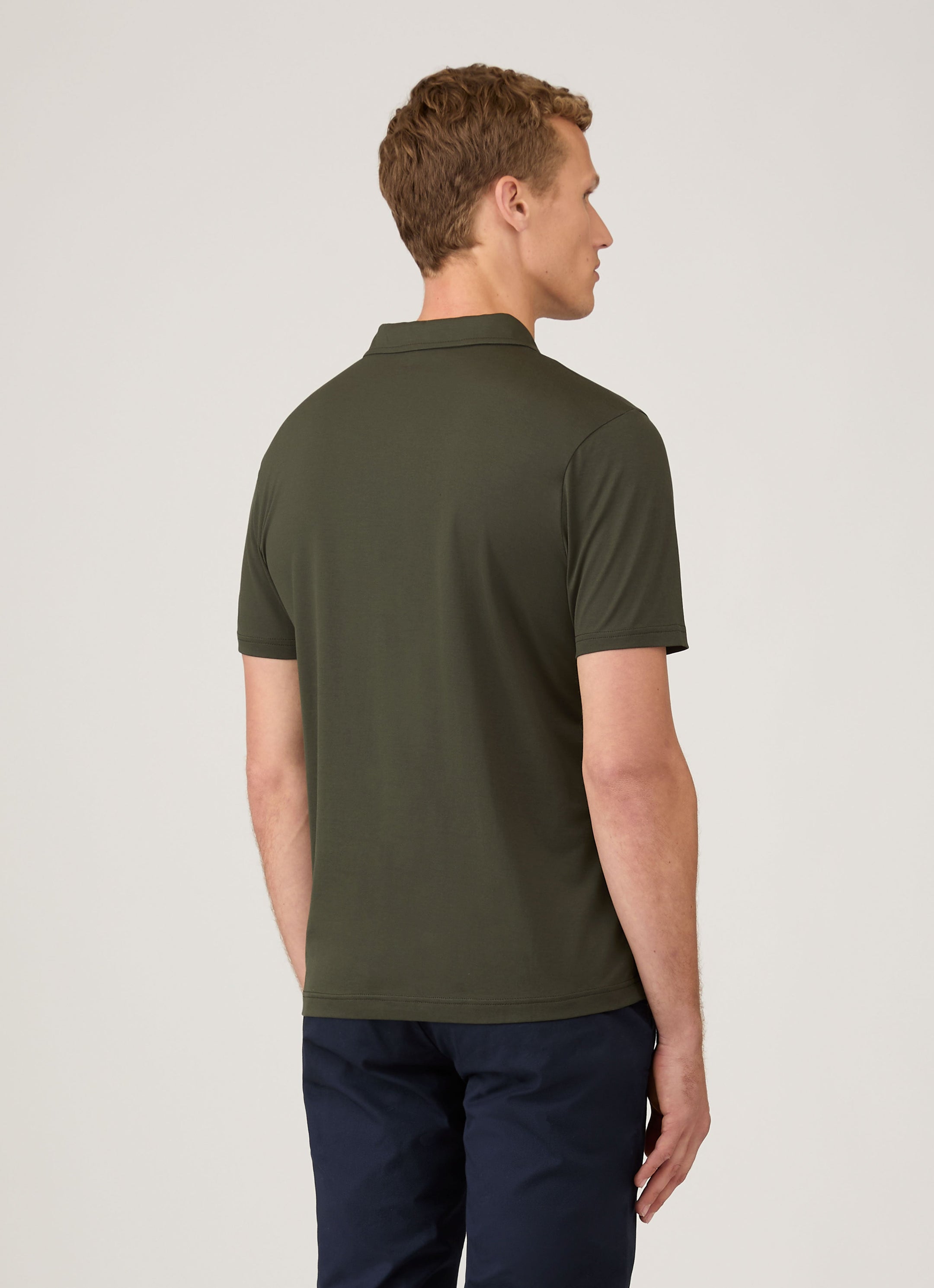 Men's Classic Jersey Polo Shirt in Dark Green