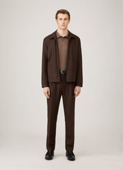 Men's Long Sleeve Classic Jersey Polo Shirt in Bark