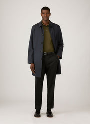 Men's Long Sleeve Classic Jersey Polo Shirt in Deep Olive