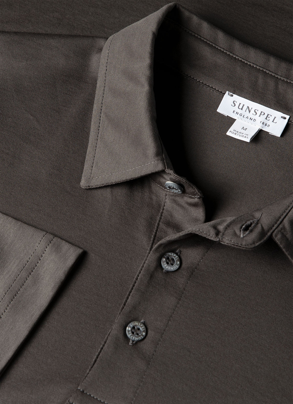 Men's Long Sleeve Classic Jersey Polo Shirt in Anthracite