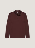 Men's Long Sleeve Classic Jersey Polo Shirt in Bakelite