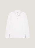 Men's Long Sleeve Classic Jersey Polo Shirt in White