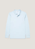 Men's Long Sleeve Piqué Polo Shirt in Frost Blue