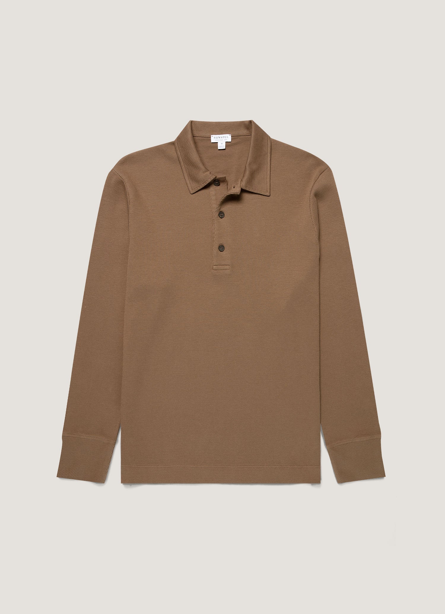 Men's Long Sleeve Cellulock Polo Shirt in Dark Cedar