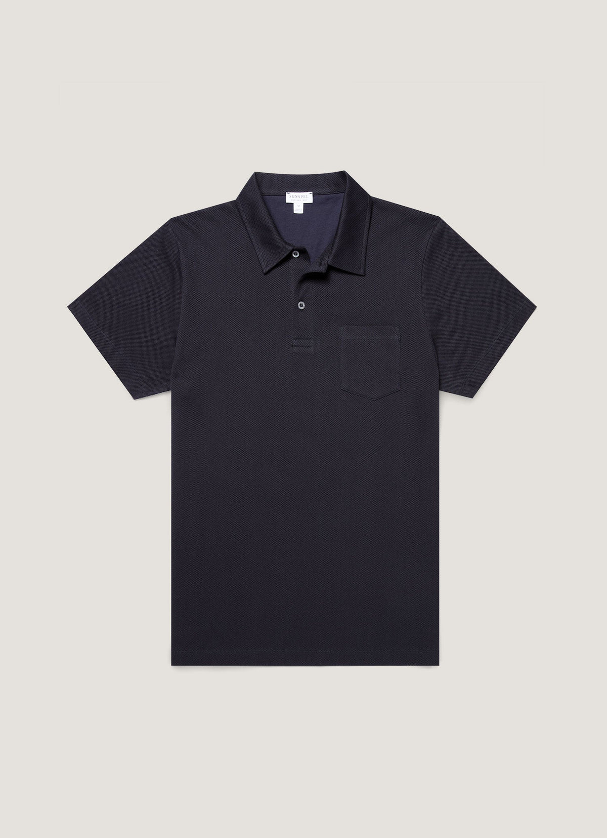 Men's Sea Island Cotton Riviera Polo Shirt in Midnight Navy