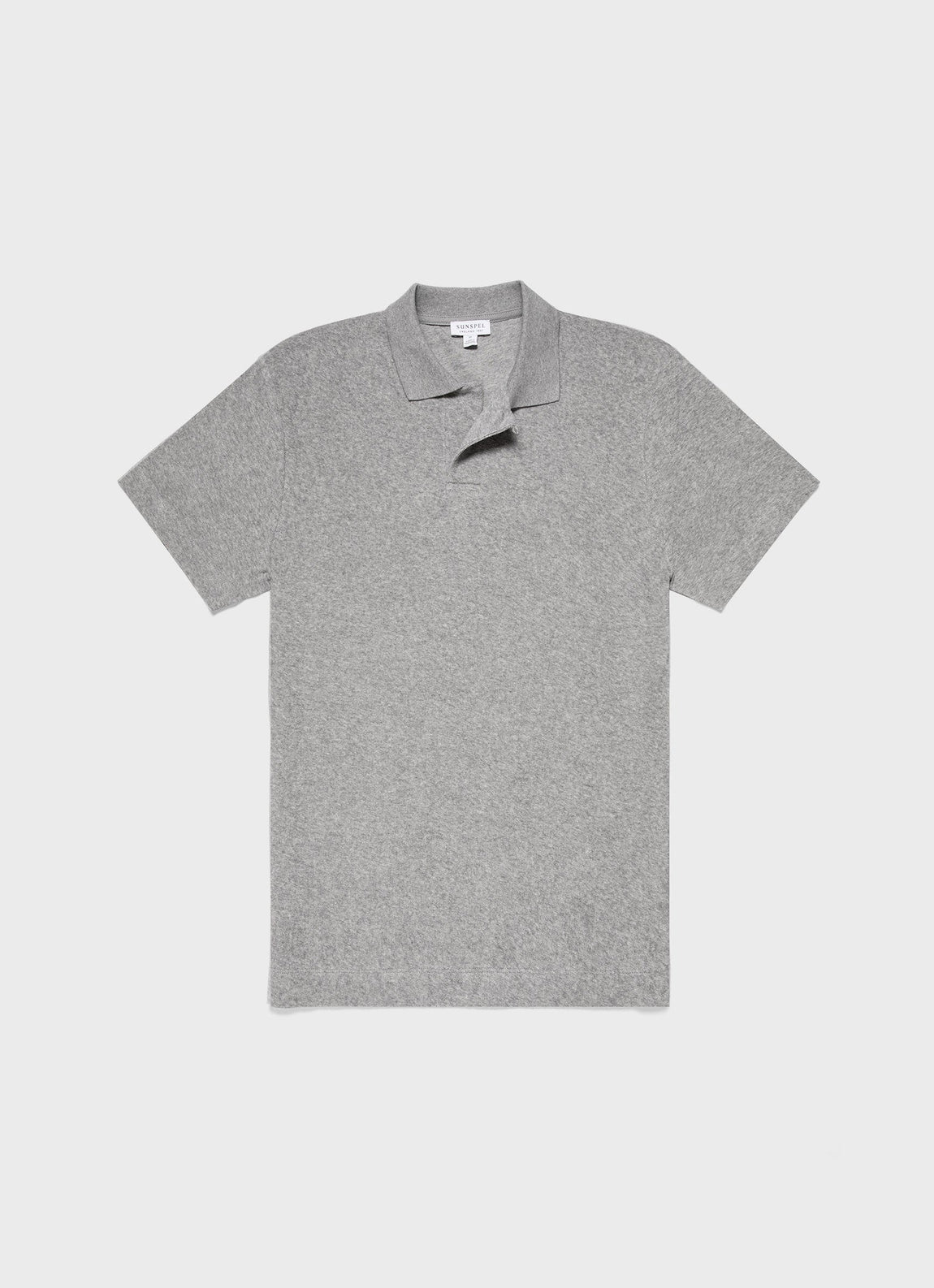 Men's Towelling Polo Shirt in Grey Melange