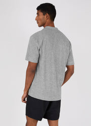 Men's Towelling Polo Shirt in Grey Melange