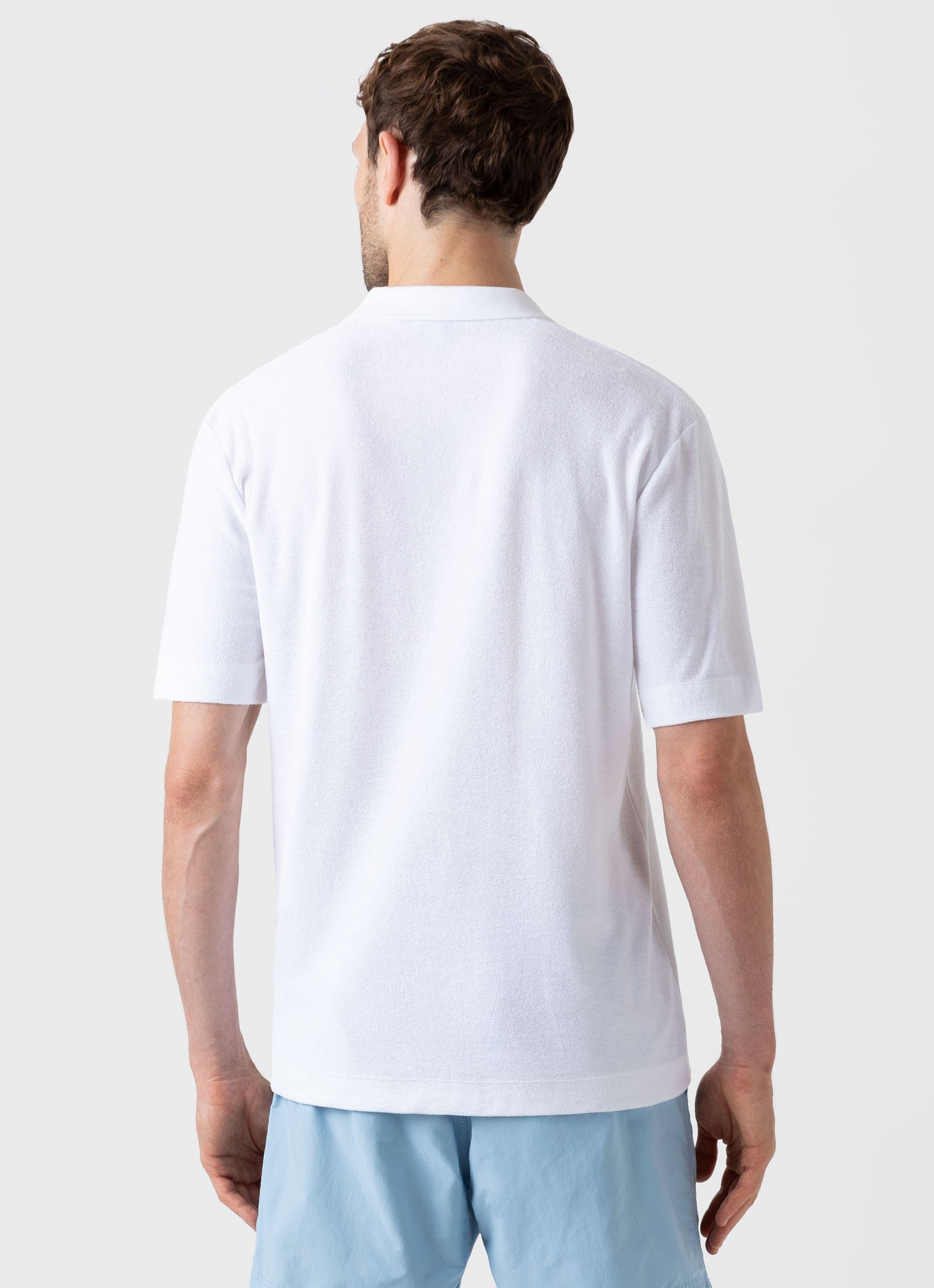 Men's Towelling Polo Shirt in White