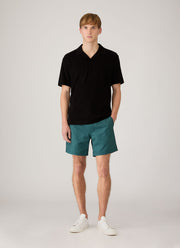 Men's Towelling Polo Shirt in Black