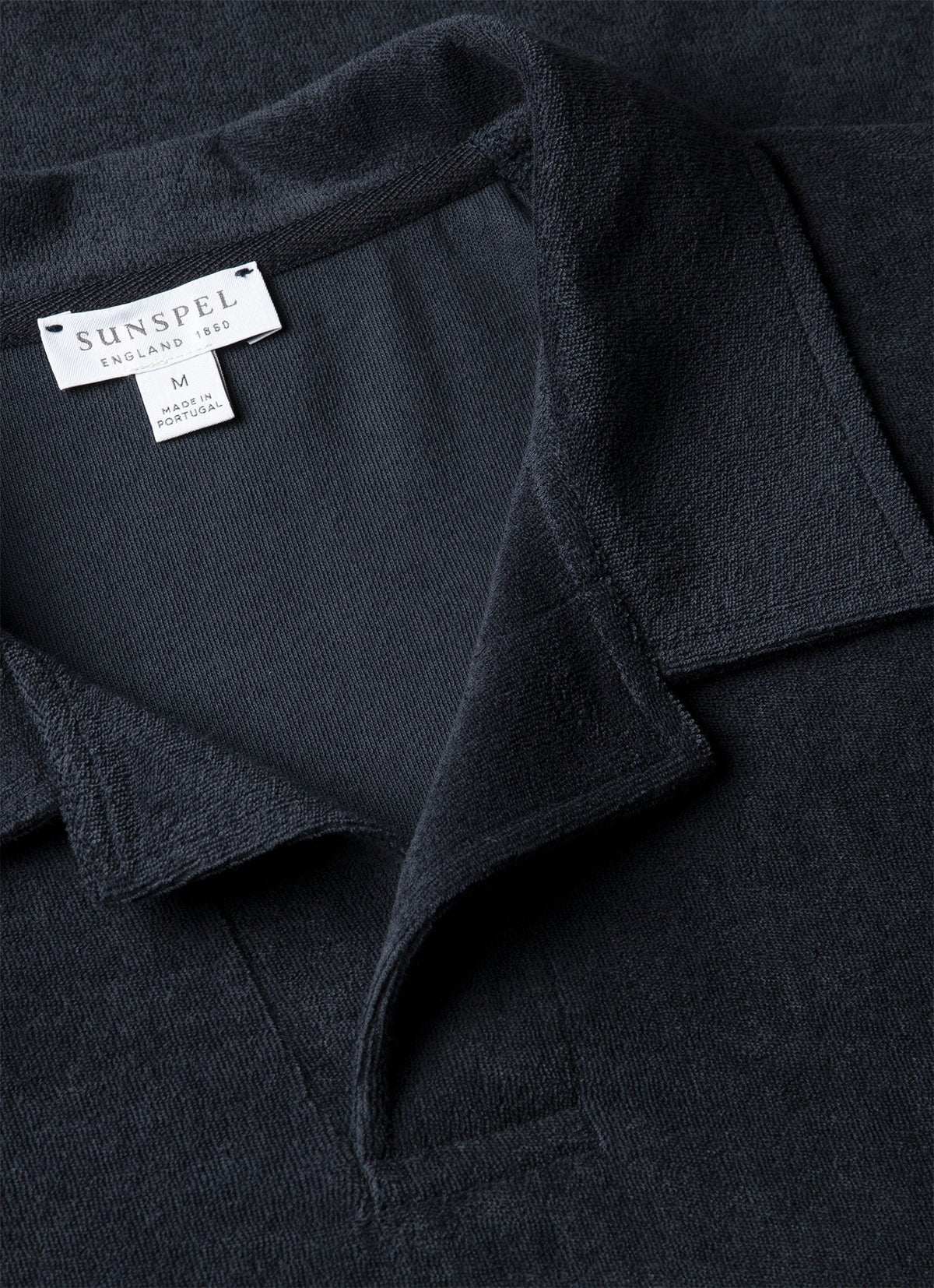 Men's Towelling Polo Shirt in Navy