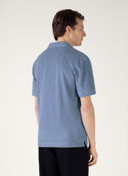 Men's Towelling Polo Shirt in Vintage Blue