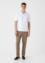 Men's Towelling Polo Shirt in White