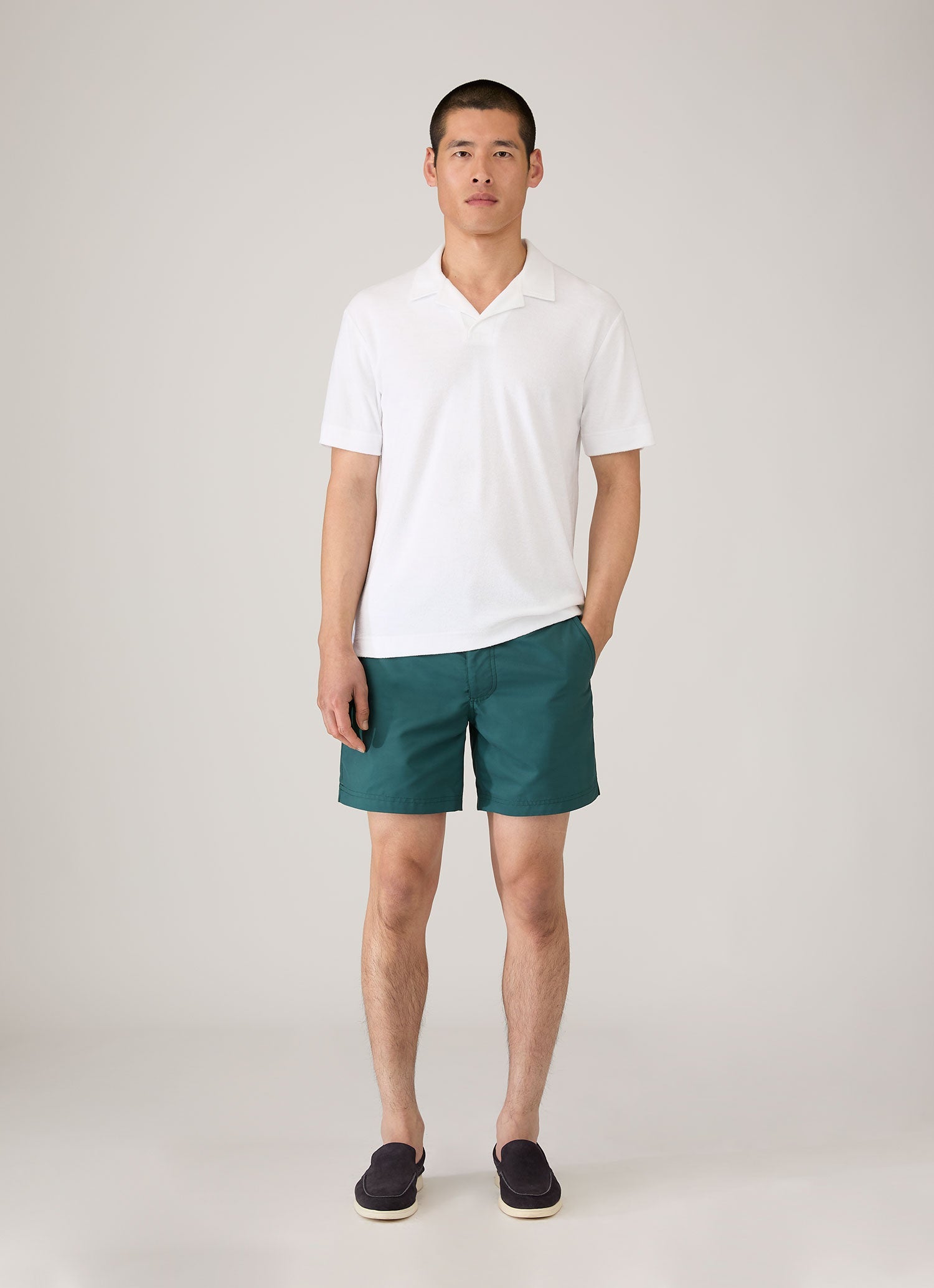 Men's Towelling Polo Shirt in White