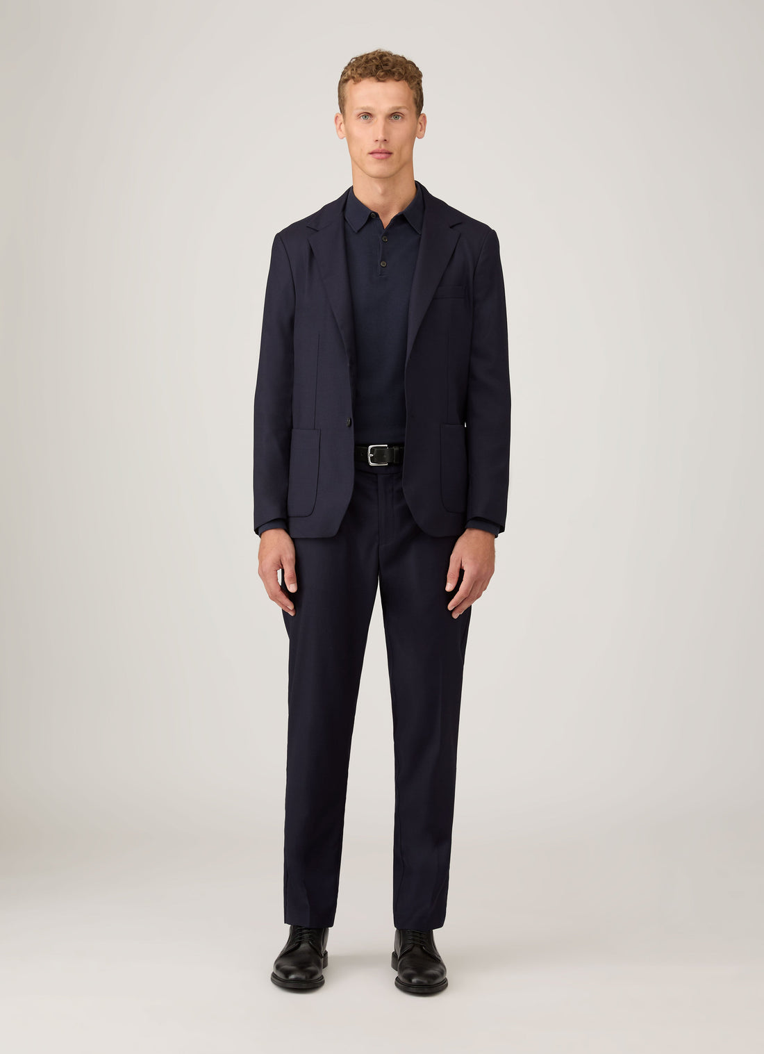 Long Sleeve Sea Island Cotton Knit Polo Shirt