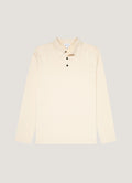 Men's Long Sleeve Sea Island Cotton Knit Polo Shirt in Undyed