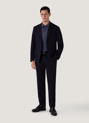Men's Sea Island Cotton Knit Polo Shirt in Slate Blue