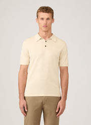 Men's Sea Island Cotton Knit Polo Shirt in Undyed