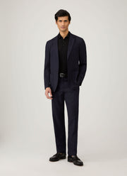 Men's Extra-Fine Merino Knitted Polo Shirt in Black