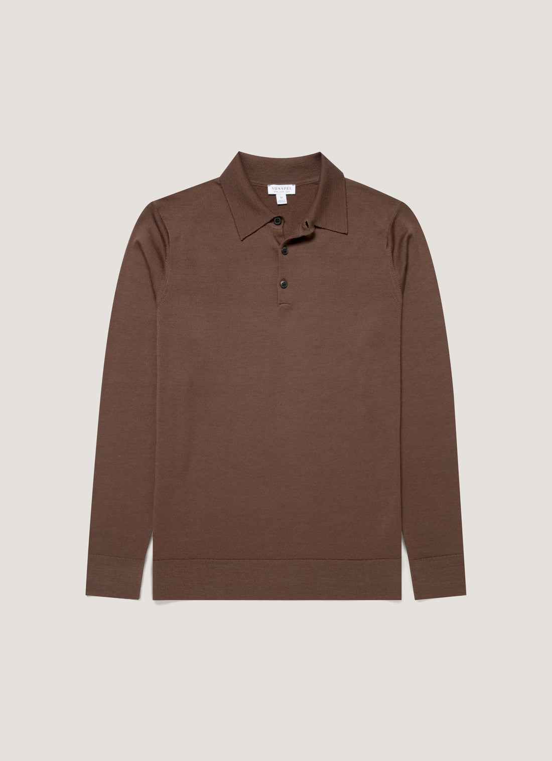Men's Extra-Fine Merino Polo Shirt in Bark