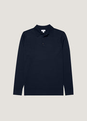 Men's Extra-Fine Merino Polo Shirt in Navy