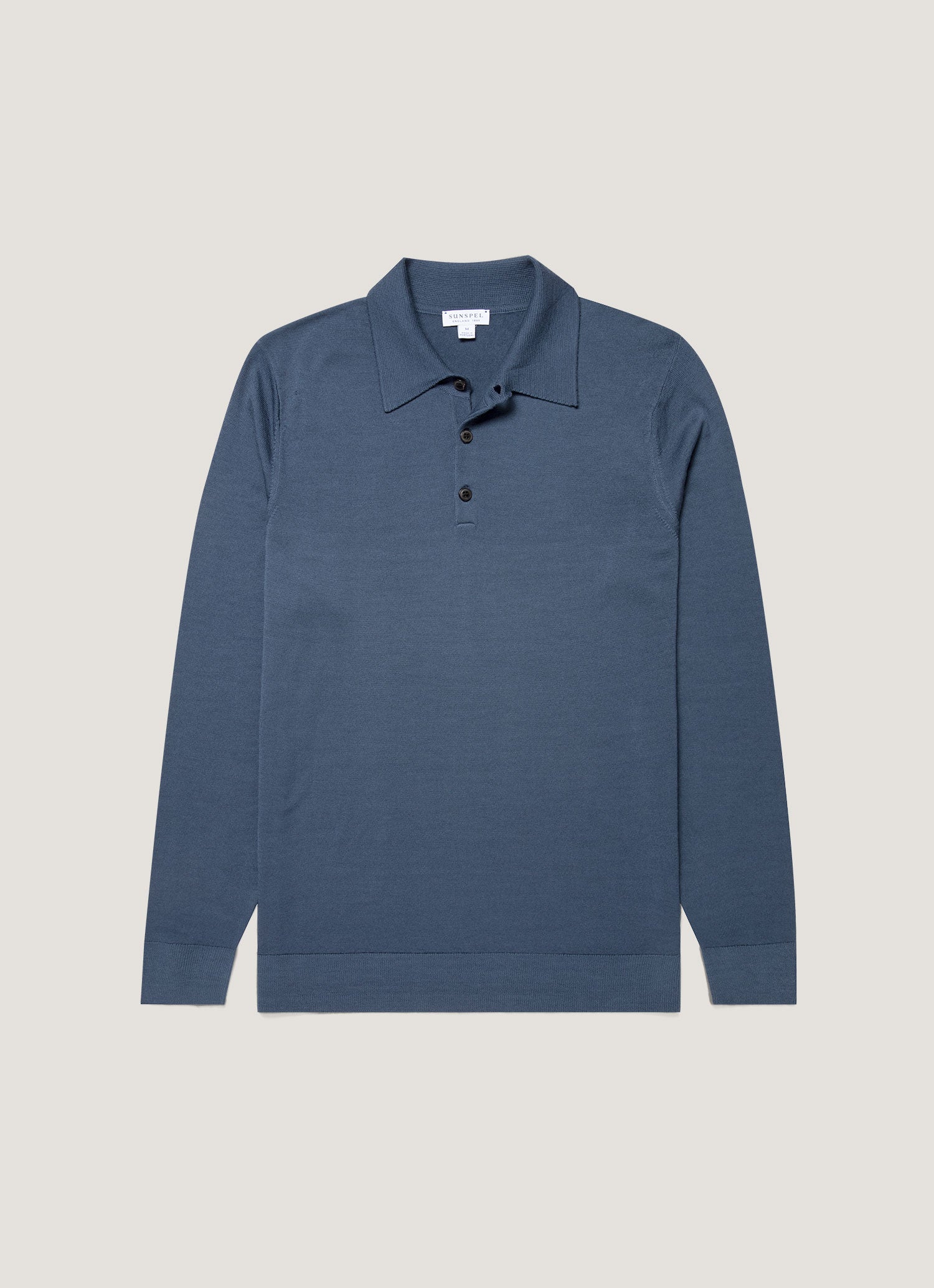 Men's Extra-Fine Merino Polo Shirt in Slate Blue