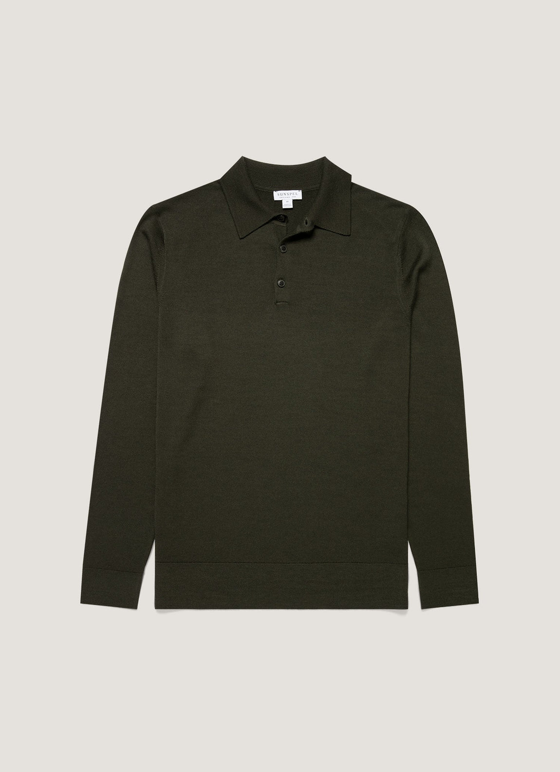 Men's Extra-Fine Merino Polo Shirt in Dark Green
