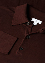 Men's Extra-Fine Merino Polo Shirt in Bakelite